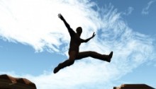 Man jumping over a hill to illustrate lifestyle choice
